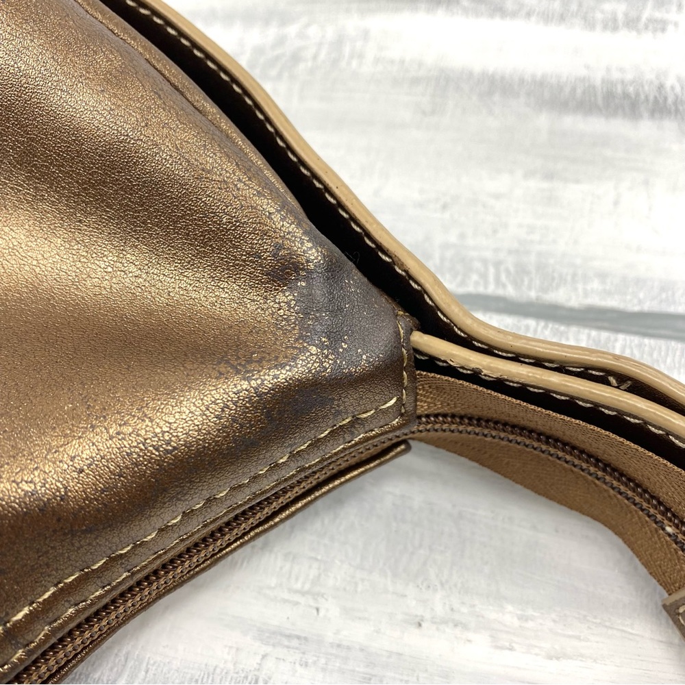 Studio Works Bronze Metallic Copper Hobo Handbag Leather Shoulder Bag Purse - Picture 15 of 15